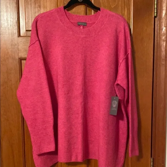 Vince Camuto Pink Crew Neck Sweater Cozy Knit - Picture 7 of 8